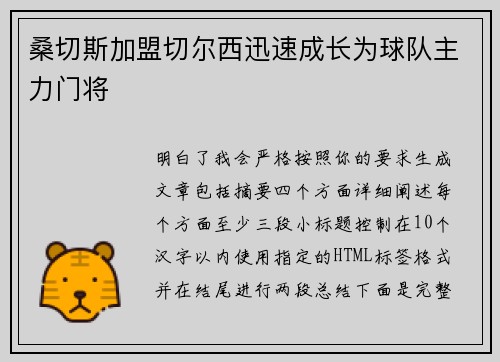 桑切斯加盟切尔西迅速成长为球队主力门将